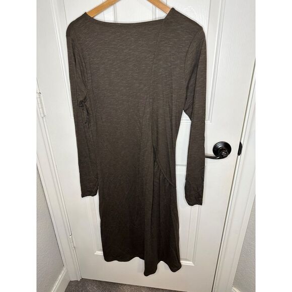 Toad & Co Horny Toad Brown Organic Cotton Blend Longsleeve Dress Sz M Lagonlook - Picture 3 of 6